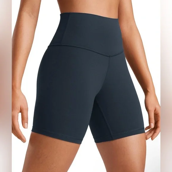 CRZ YOGA Womens size Small ButterLuxe Biker 6’ Shorts - High-Waisted Blue - Picture 2 of 5